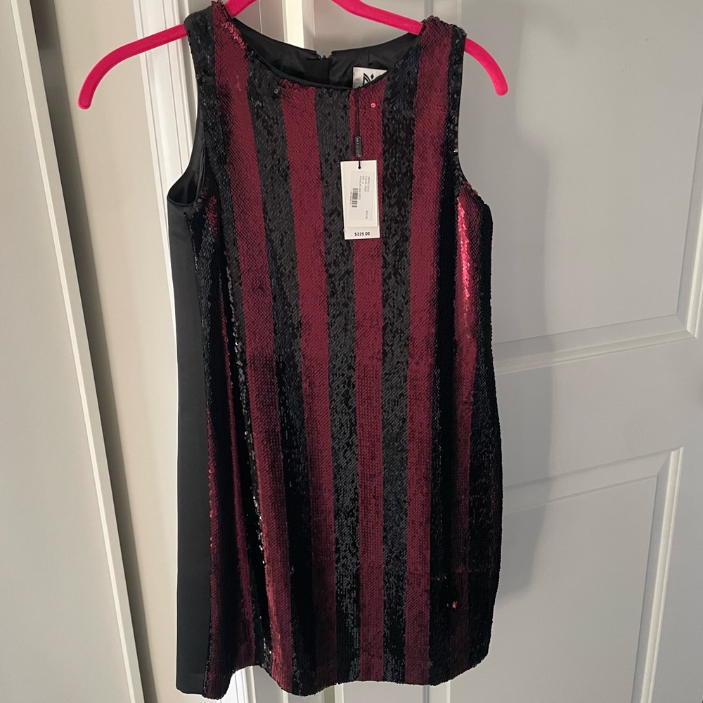 Super cute red and black sequin straight dress